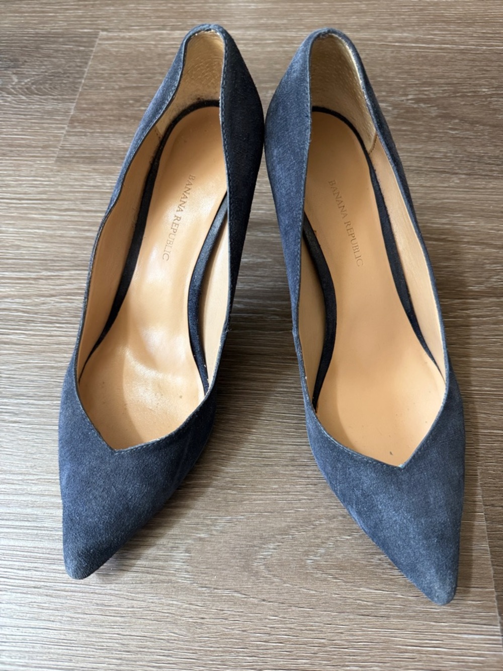 Banana Republic Madison Navy Suede Pointed-Toe Stiletto Heels